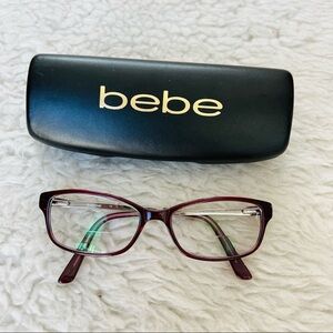 Bebe 604 Ruby Full rim Plastic/Silver metal w/ Glitters accent Eyeglasses Frame